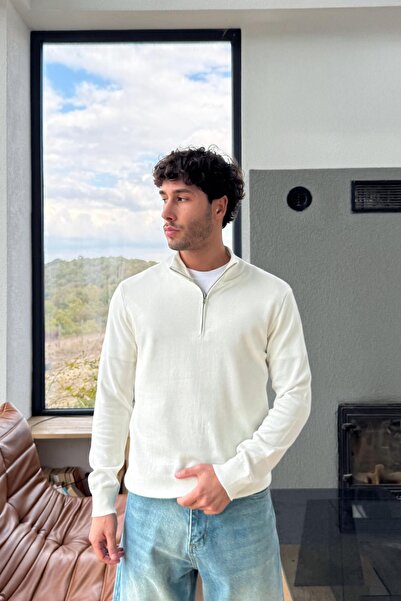 Flaw Wear Basic Zippered Knit Sweater