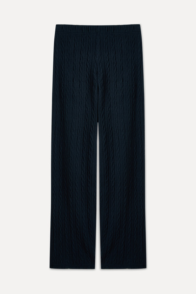 Mudo Wide Leg Elastic Waist Knitted Pants