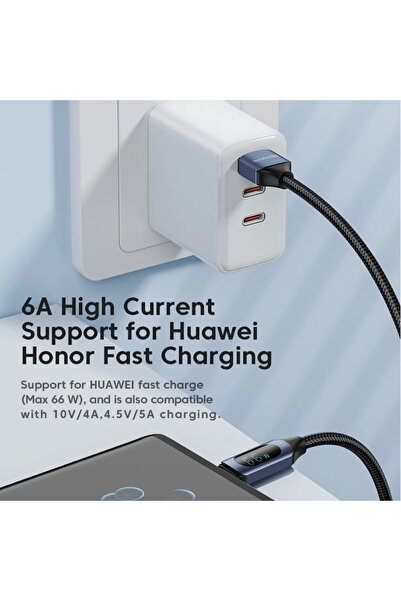 OEM USB to USB Type-C Data/Charging Cable 66W, 5A, 1m, Display, Black