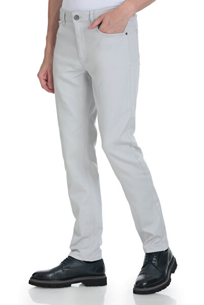 Hatemoğlu Gray Slim Fit 5 Pocket Cotton Canvas Pants