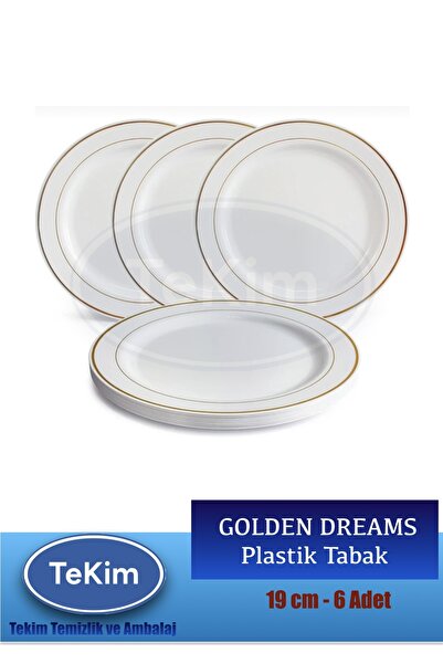 tekim temizlik ve ambalaj Mika Sunum Tabak Gold Yaldızlı Sert Plastik 6 Adet ...