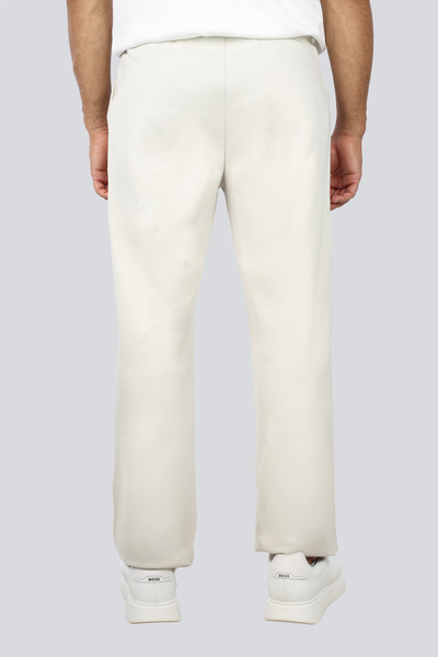 BOSS Erkek Normal Kalıp Beli Bağcıklı Pamuklu Düz Kesim Bej Eşofman Altı 50543426-131