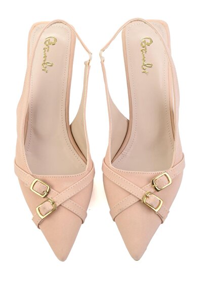 Bambi Mat Nude Kadın Klasik Topuklu Ayakkabı K01473010638