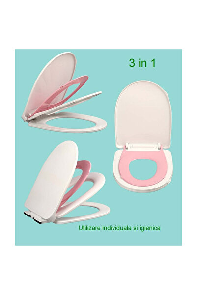 vivimall Capac de toaletă silențios 3 în 1 în formă de U | Scaun pentru copii și adulți