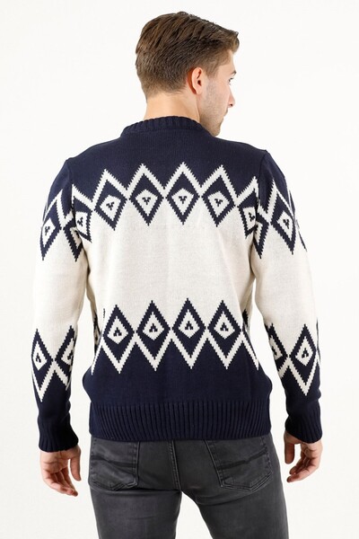 F&K Чоловічий трикотажний светр з візерунком жакард