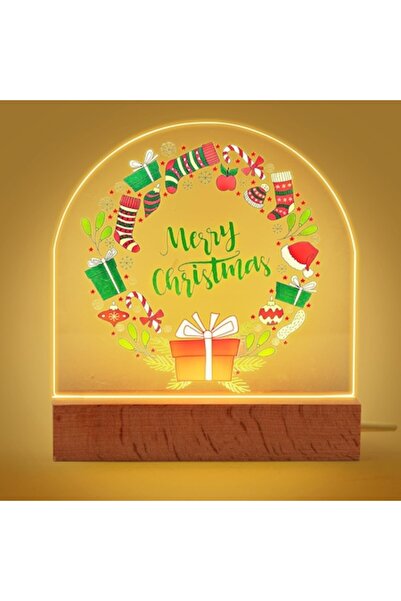 Faithorse Lampa de veghe pentru copii cu baza din lemn, lumina calda led, cadou botez, zi de nastere sau Craci