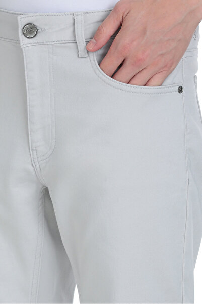 Hatemoğlu Gray Slim Fit 5 Pocket Cotton Canvas Pants
