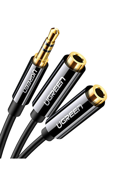 Ugreen 3.5mm 2'li Aux Kulaklık Çoklayıcı, Siyah, 20816