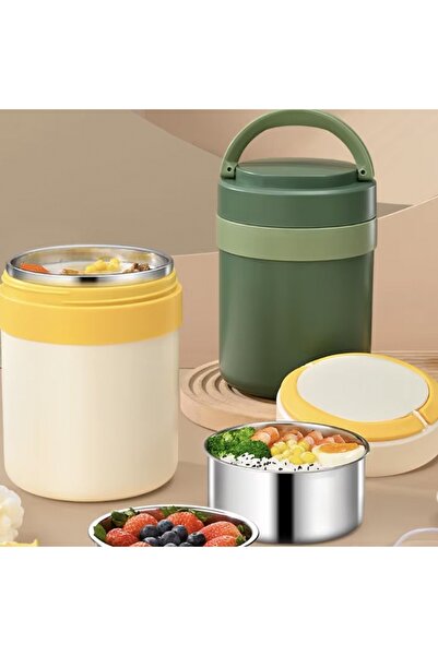 PUFO Stainless steel insulated lunch box with removable inner plate and leak-proof lid