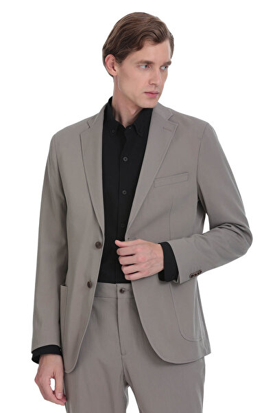 Hatemoğlu Vizon Slim Fit Mono Yaka Casual Takım Elbise