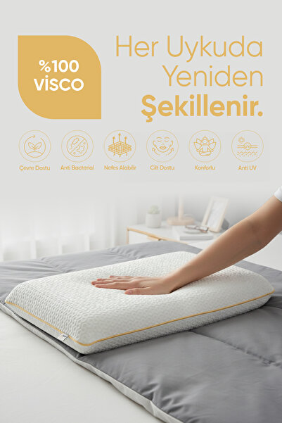 Pillow Market Büyük Boy Ortopedik Visco Yastık - Air Comfort Cilt Dostu Anti ...
