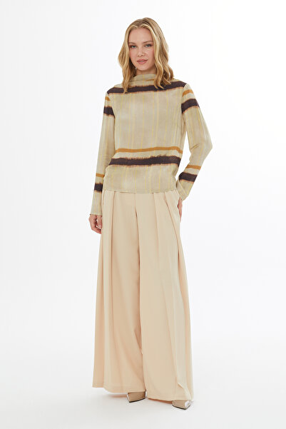 GİZİA Arkadan Bağlamalı Bağuçları Boncuk İşlemeli Desenli Bluz