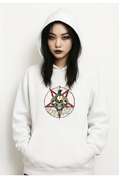 Korefanzin Μαύρο φούτερ με κουκούλα με λογότυπο Pentagram Star