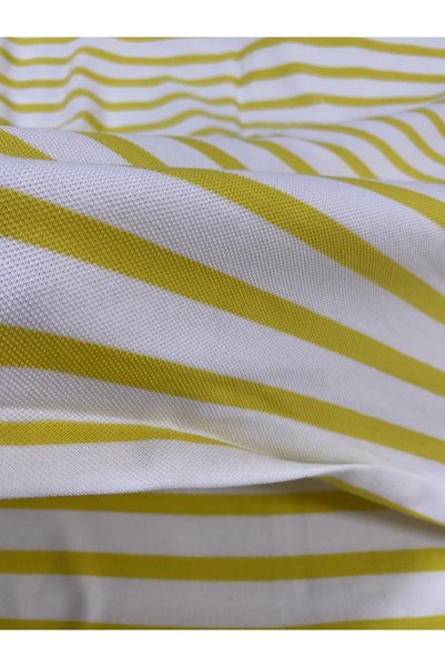 Butik Babadağ Kumaş Lacost Yellow and White Stripe