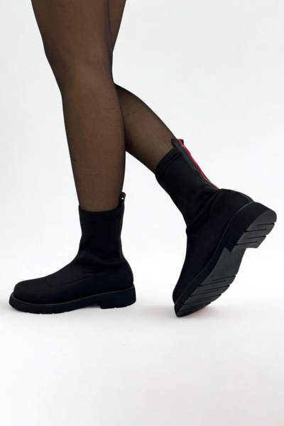 inizio Black Diver Stretch Flat Women's Boots P9070