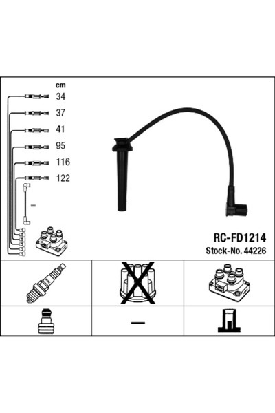 NGK Ford Mondeo 3 Ignition Wiring Set