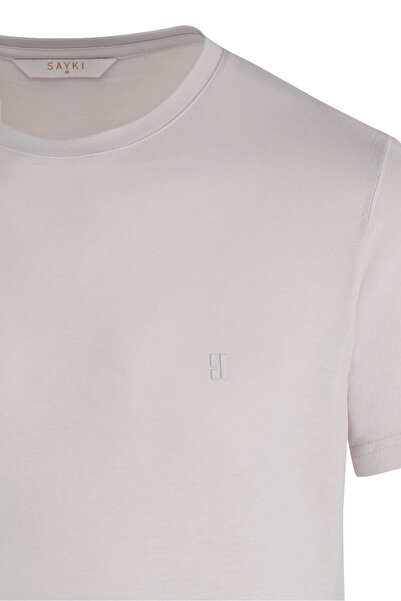 Hatemoğlu Ecru Regular Fit Crew Neck T-Shirt