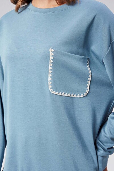 Hatun Atila Hatunatila Modal Fabric Set with Crocheted Pockets - 7844