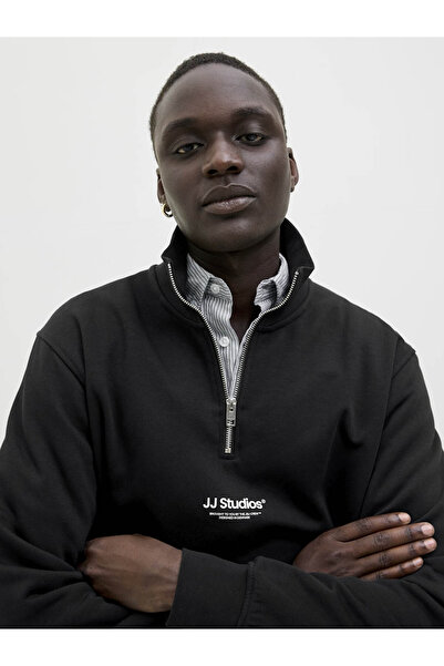 Jack & Jones Soho Half Zip Black Men's Sweatshirt 12278793