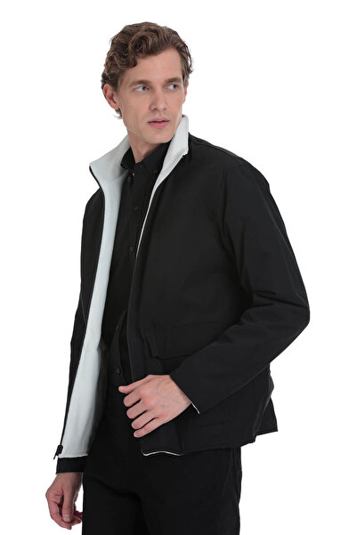 Hatemoğlu White Regular Fit Half Turtleneck Spring Coat