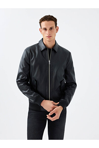 Loft Black Men's Leather Coat Lf2040820