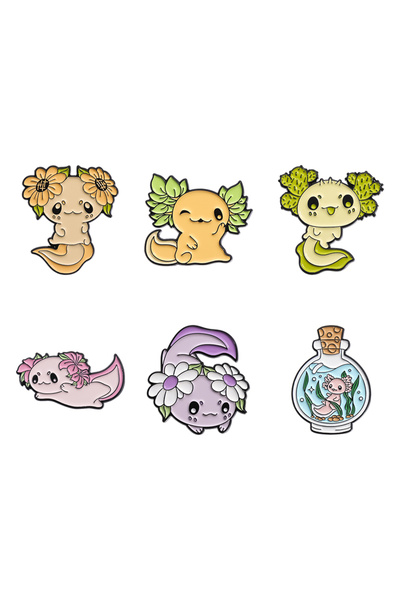 Choice TZ1340 2-6 قطع/مجموعة دبابيس مينا سلسلة حيوانات سلمندر كابيبارا كورجي ...