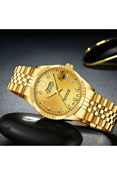 Tevise Ανδρικό ρολόι χειρός Classic Mechanical Automatic από ανοξείδωτο ατσάλι, χρυσό