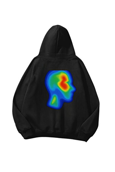 Gofeel Термоглава Баскъли Синя Овърсайз Унисекс Качулка Суитшърт