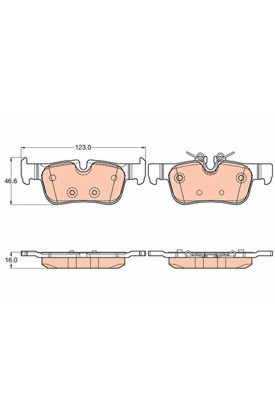 TRW Brake Pad Set Disc Brake Bmw 2 Active Tourer/2 Gran Tourer/X1 Mini Mini C...