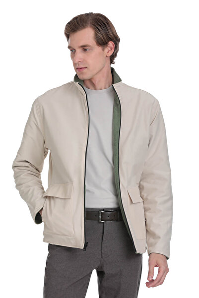 Hatemoğlu Green Regular Fit Half Turtleneck Spring Coat