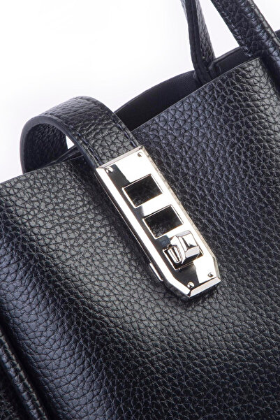 Nas Bag Medium Size Women's Hand and Shoulder Crossbody Bag 18X20 cm - Black Lopez