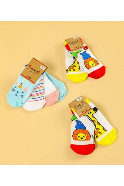 DUYAL 12-Piece Animal Patterned Colorful Children's Socks Set Cotton |   12-24 Months & 3-5 Years Old