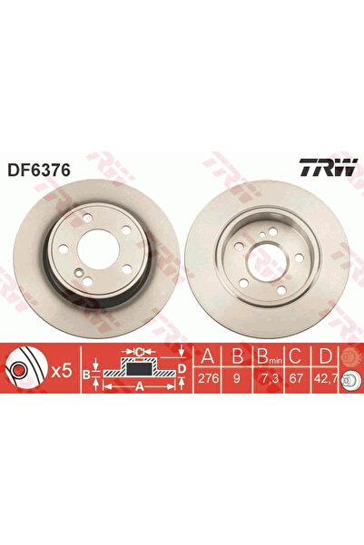 TRW Disc frana Df6376 Mercedes-Benz Clasa A/Clasa B Sports Tourer/Cla Cupe