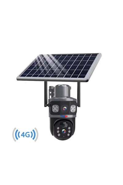Taggo Cameră de supraveghere solară 4G, rezoluție HD 8MP, urmărire automată, rezistentă la intemperii IP66