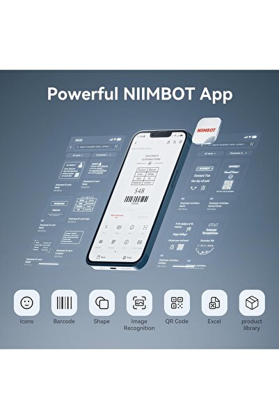 NiiMbot K3 Label Printer, 3 Inch Label Maker with High-Speed, Bluetooth and USB Connection, Support