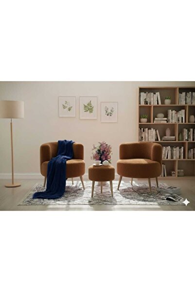 eda hacıoğlu edam bedding group Teddy Lounge 3’lü Çay Seti Modern Oturma Takımı