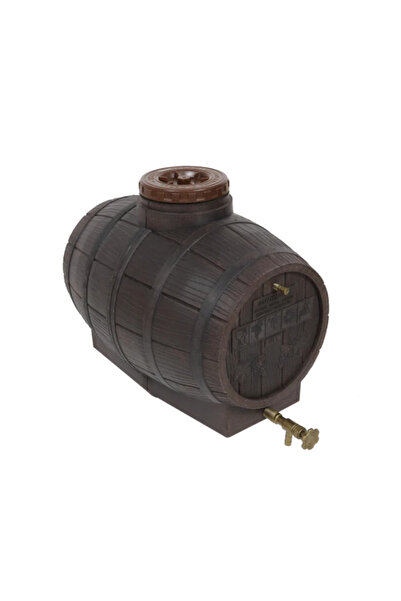Lumi LUXURY Food-grade plastic barrel for wine, with lid, 90 liters, brown D 42 cm, cup and aerator