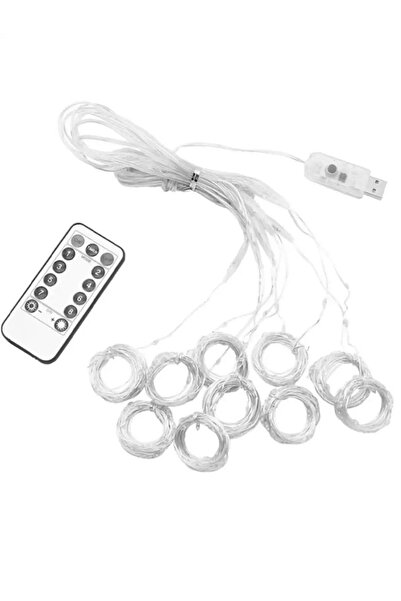 Sanctum 300 Ledli 10 Saçaklı Sarı Perde Led Işık 3*3 Metre