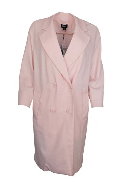 ONLY Duckling Pink Long Jacket - L, Pink, Nylon 52%, Viscose 46%, Lenton 2%