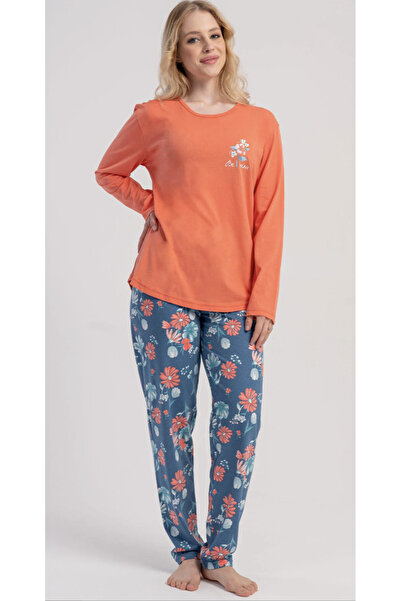 VİENETTA Büyük Beden %100 Pamuk Pijama Takımı