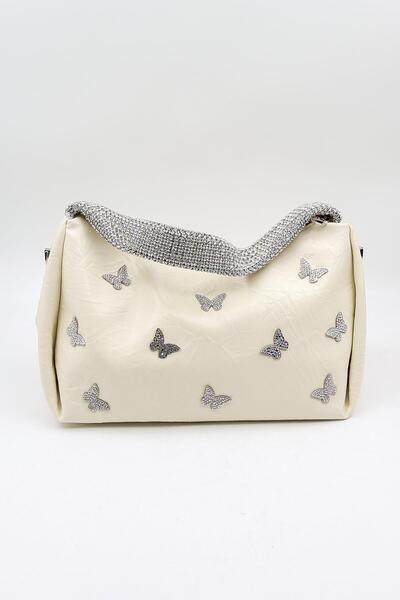 KRISTE BELL Marka İthal Kelebek Aksesuarlı Taş Kulp Kadın Şık Çanta KB892 - B...