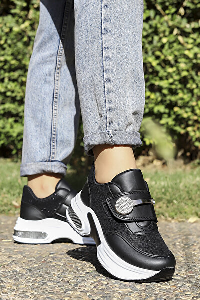 GİNZA MODA Mdln 477 Stoned Velcro Thick Sole Shoes