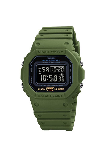 Skmei Ceas bărbătesc cu alarmă, cronograf, militar, sport, digital, verde