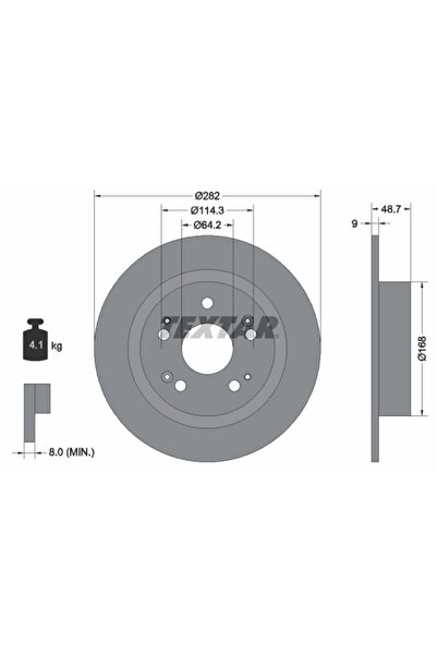 TEXTAR Disc Frana Acura Tsx Honda Accord/Hr-5