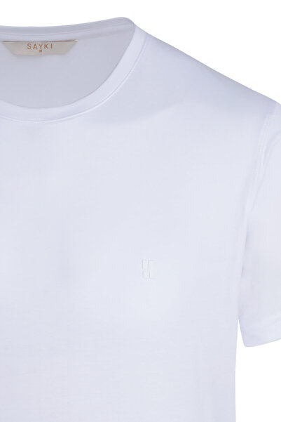 Hatemoğlu White Regular Fit Crew Neck T-Shirt