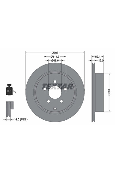 TEXTAR Disc Frana Infiniti Fx/G/M Nissan Elgrand/Murano 1/Murano 2