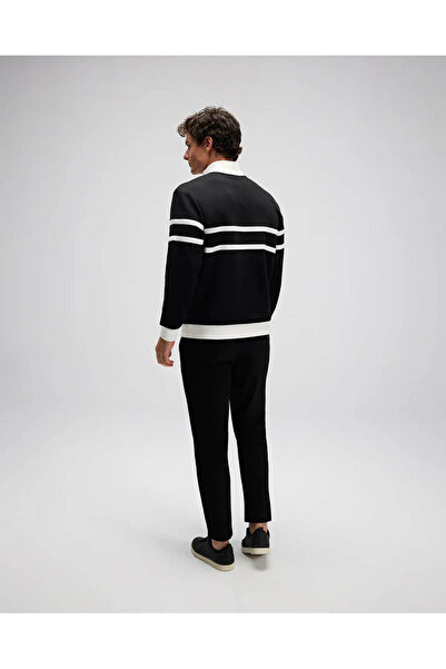 Ellesse Μαύρο ανδρικό φούτερ με μισό φερμουάρ Em619