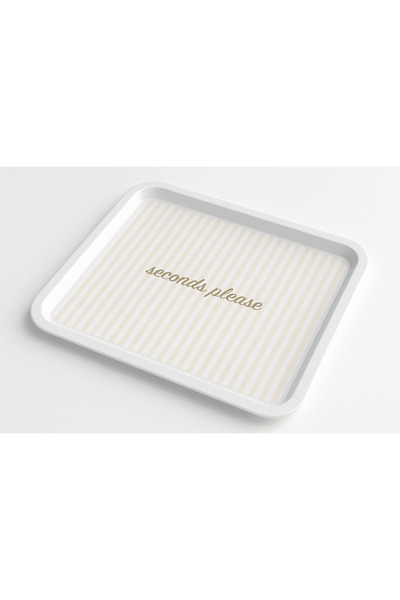 Madame Coco Vagony Kare Tepsi - Beyaz / Sarı