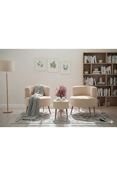 eda hacıoğlu edam bedding group Teddy Lounge 3’lü Çay Seti Modern Oturma Takımı