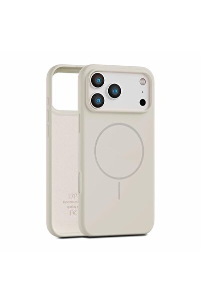 O Ozone جراب سيليكون مغناطيسي لهاتف iPhone 17 Pro Max | متوافق مع MagSafe - بيج